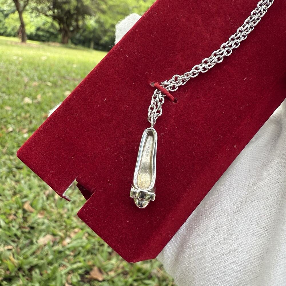 Salvatore Ferragamo Sterling Silver Pendant Necklace Shoe